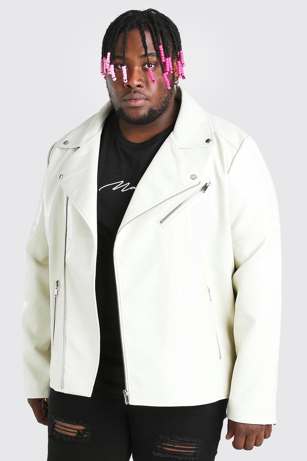 plus size white faux leather jacket