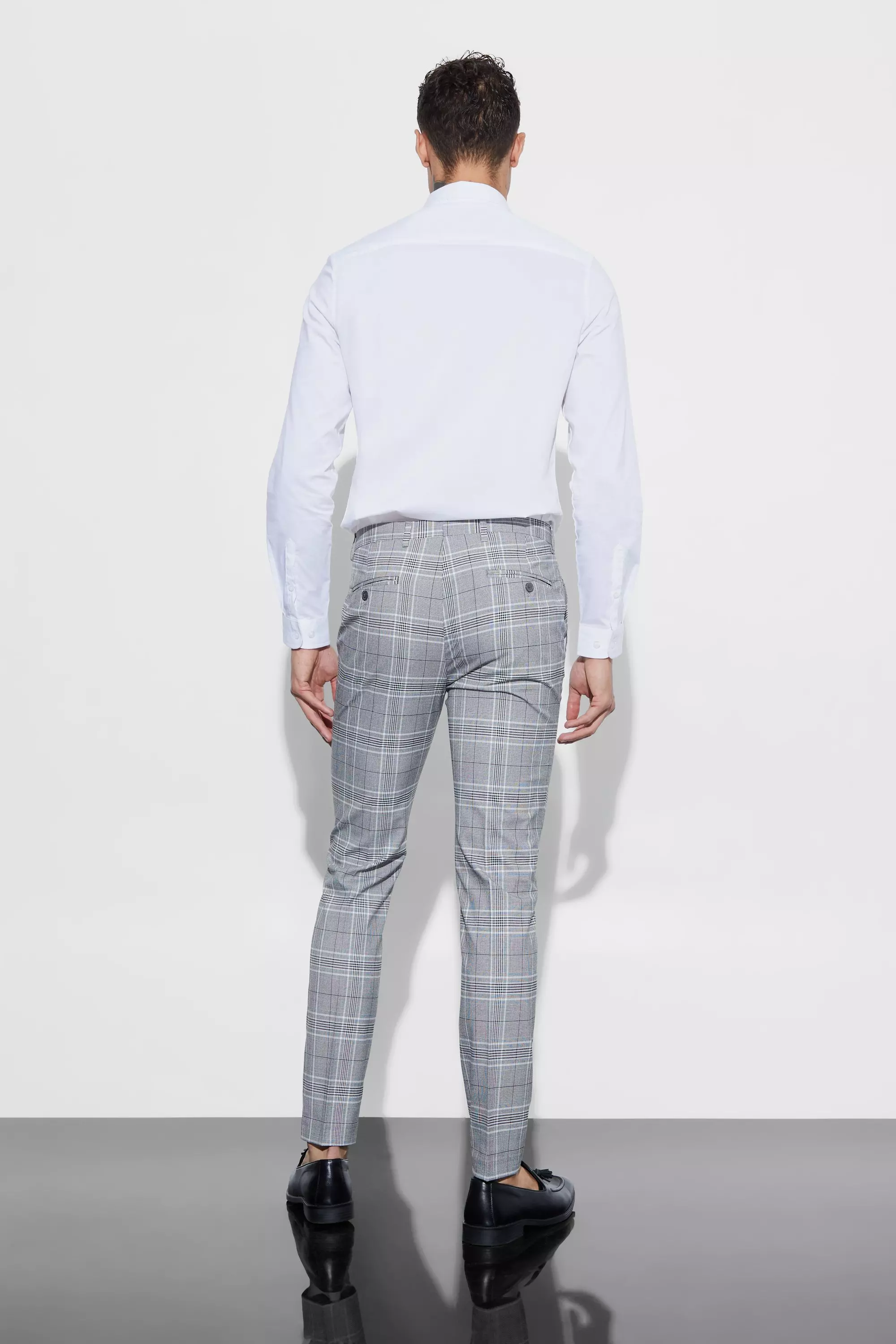 Grey hot sale checkered slacks