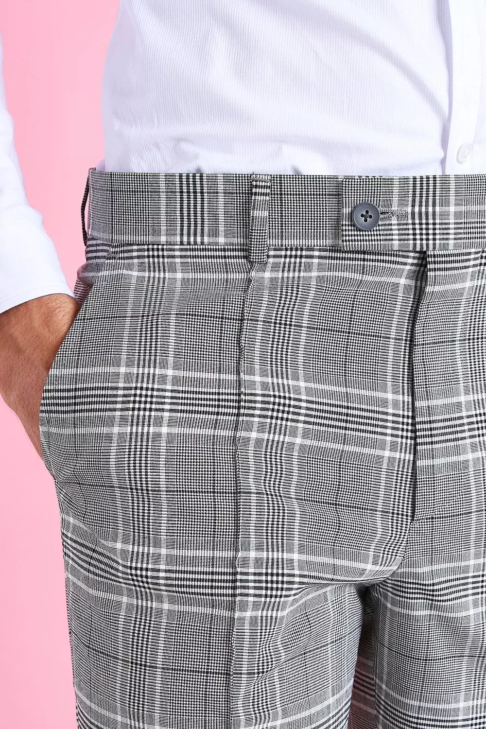 Boohooman hot sale checkered trousers