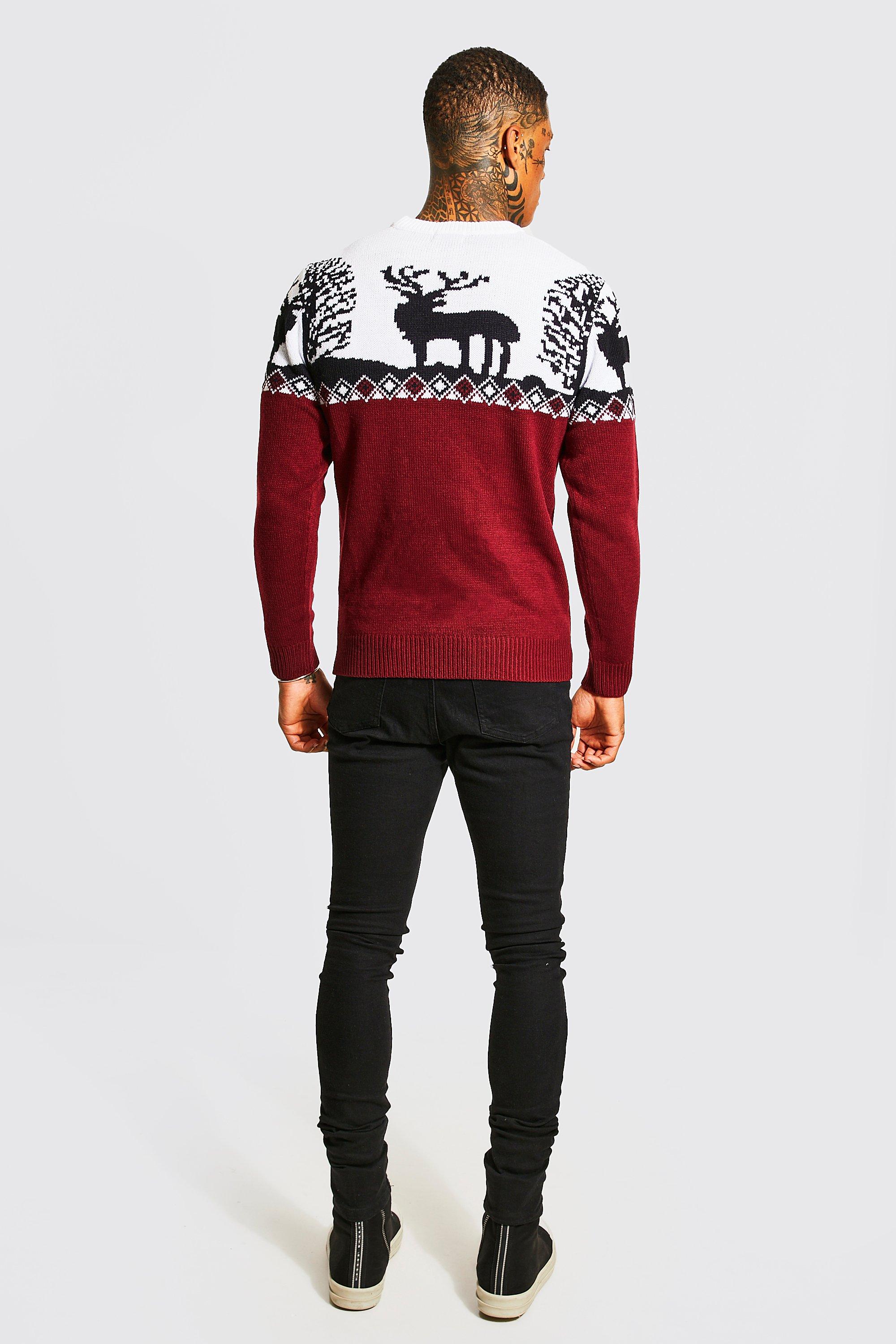 burgundy christmas jumper mens