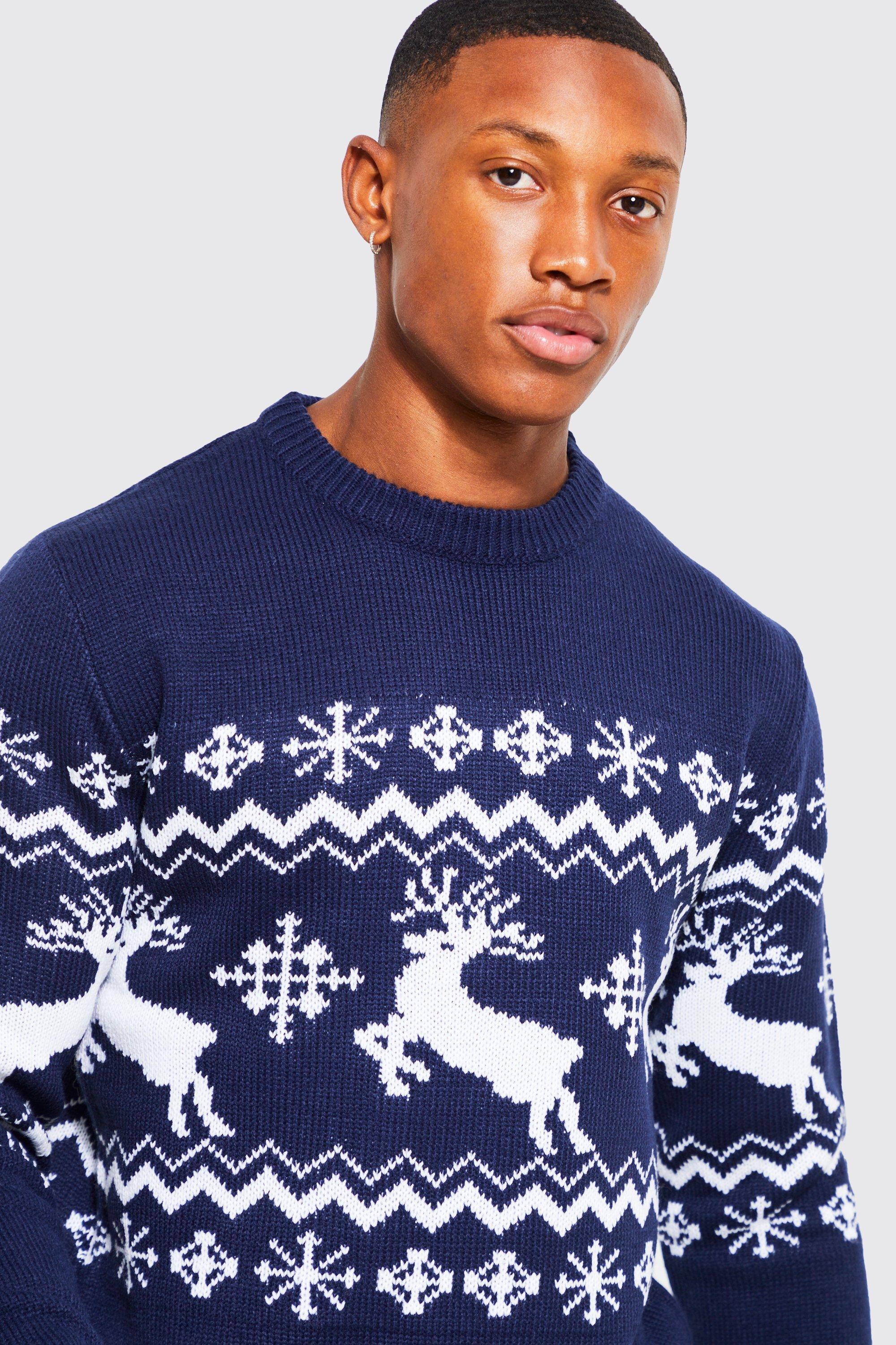 fair isle reindeer sweater