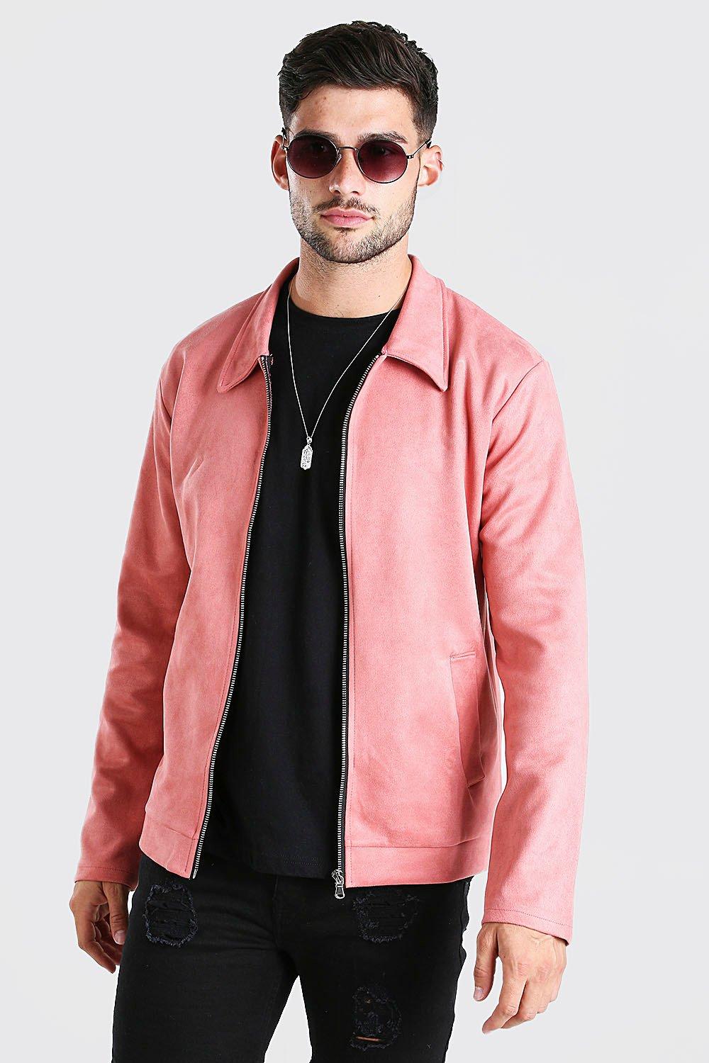 pink suede jacket mens