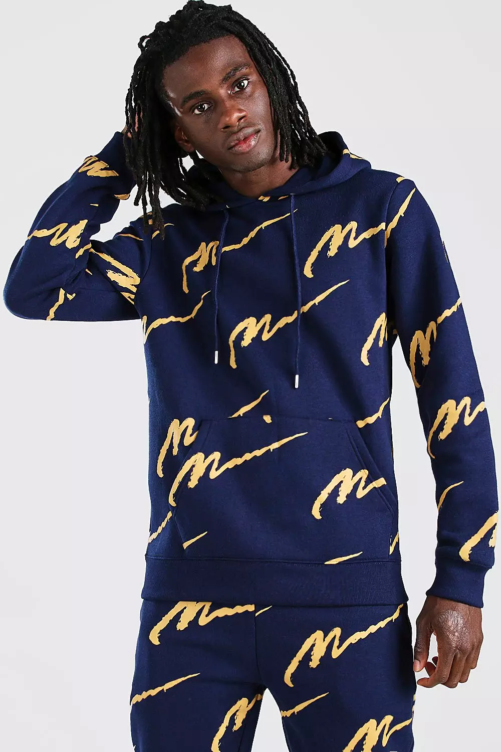 Boohooman all over print hot sale tracksuit