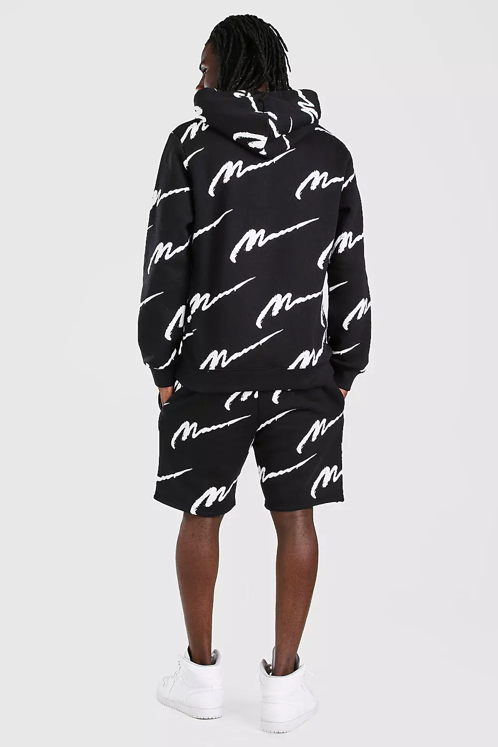 All over man printed hooded tracksuit sale