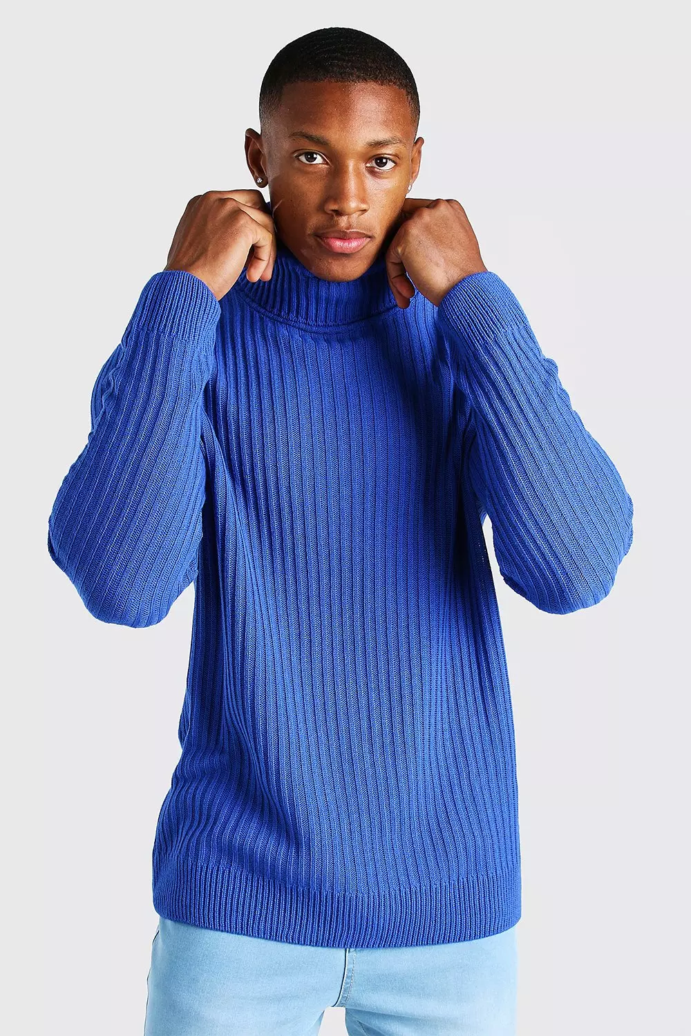 Cobalt blue 2024 roll neck jumper