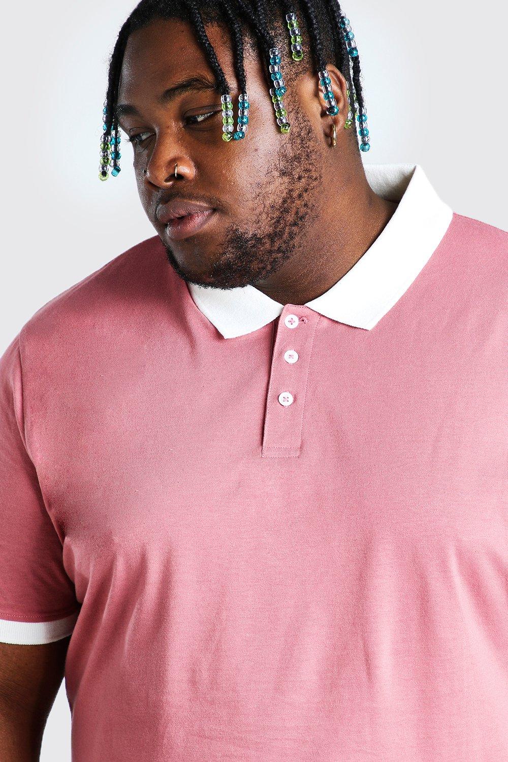 plus size pink polo shirt