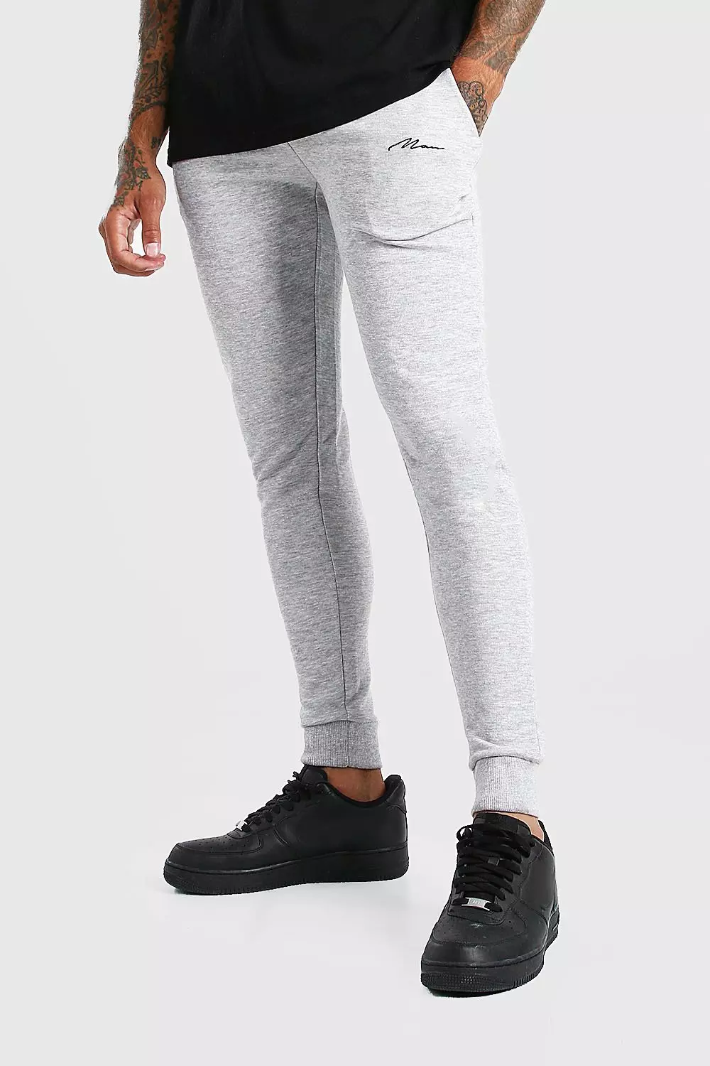 Boohooman cheap grey joggers