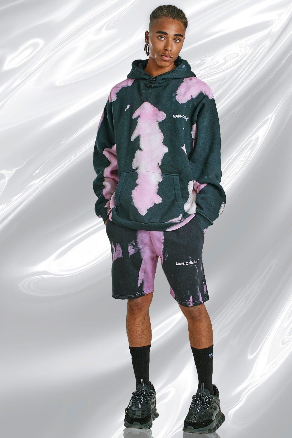 short sleeve tie dye hoodie