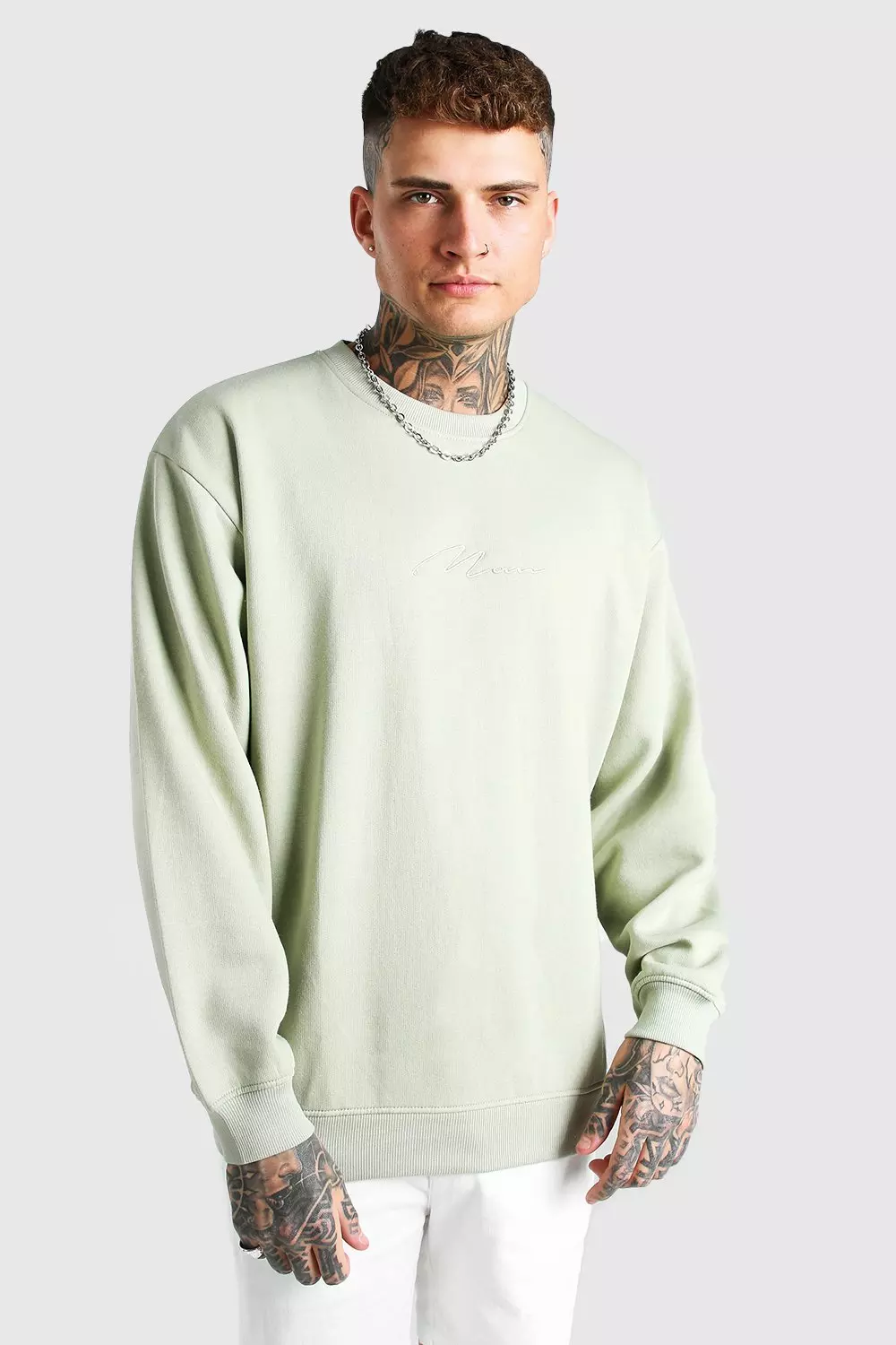 Oversized Man Signature Sweatshirt boohooMAN USA