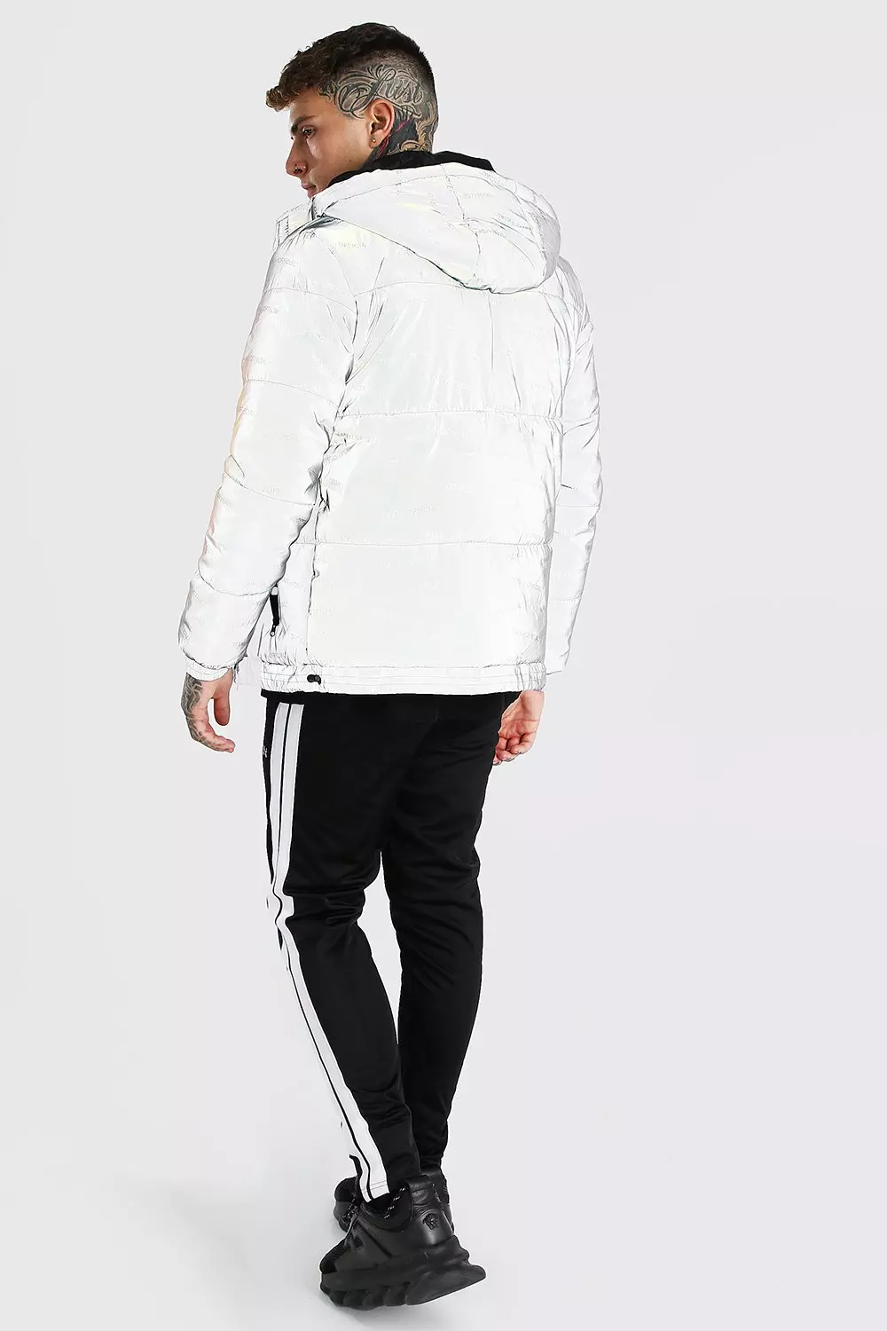 Reflective Print Puffer Jacket