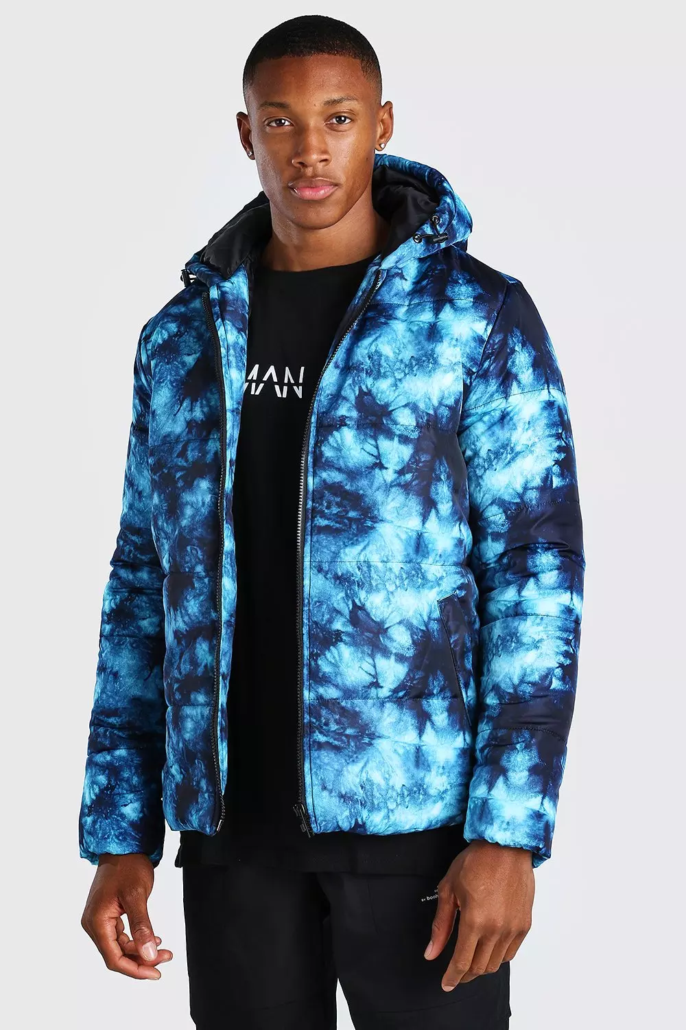 Tie Dye Puffer | boohooMAN USA