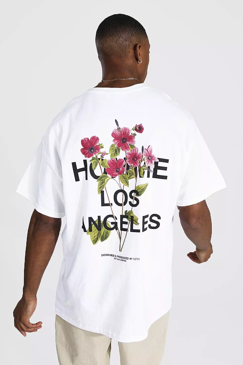 Oversized T-shirt With Los Angeles Back Print from Boohooman on