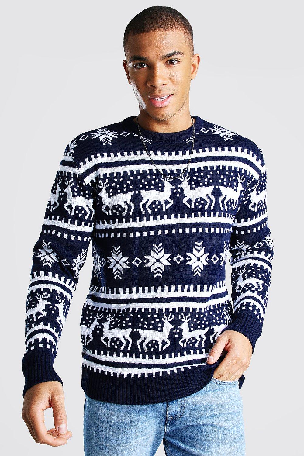 fair isle reindeer sweater