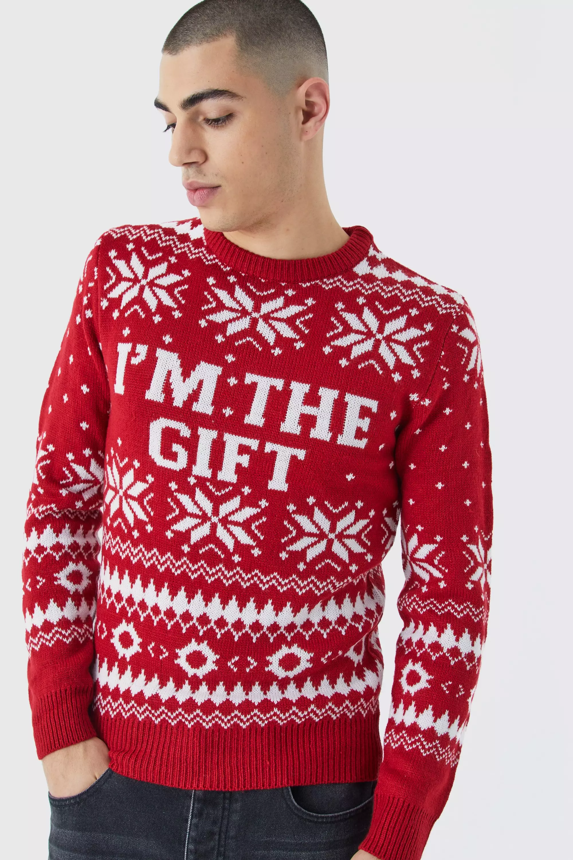 TML Rejoice AOP Knitted Sweater Gift Christmas For Men Women