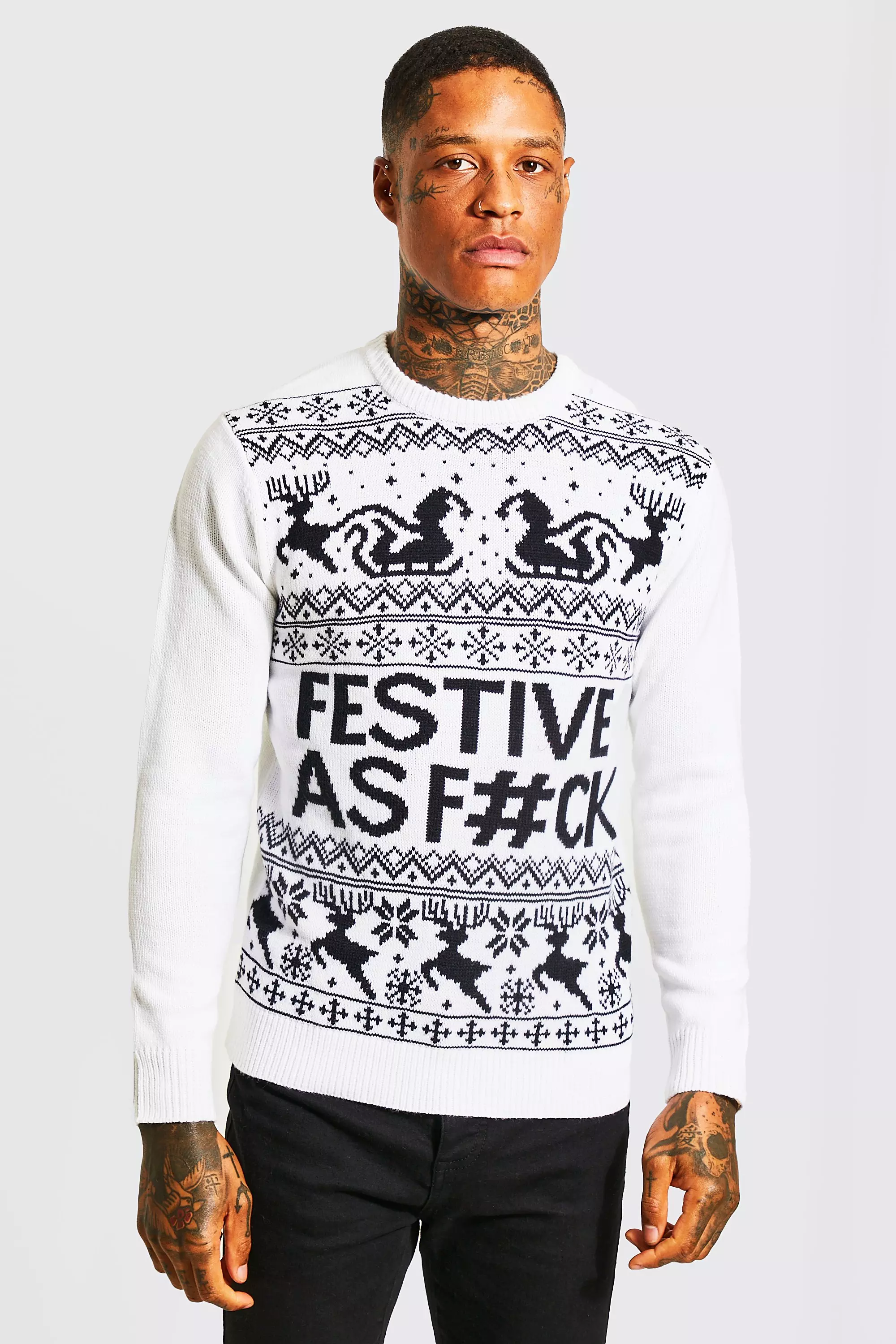 Mens knitted 2025 christmas jumper