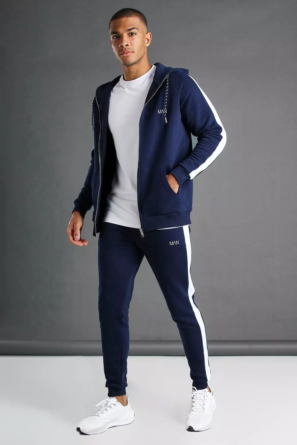 Man Active Gym Raw Edge Sweater Tracksuit