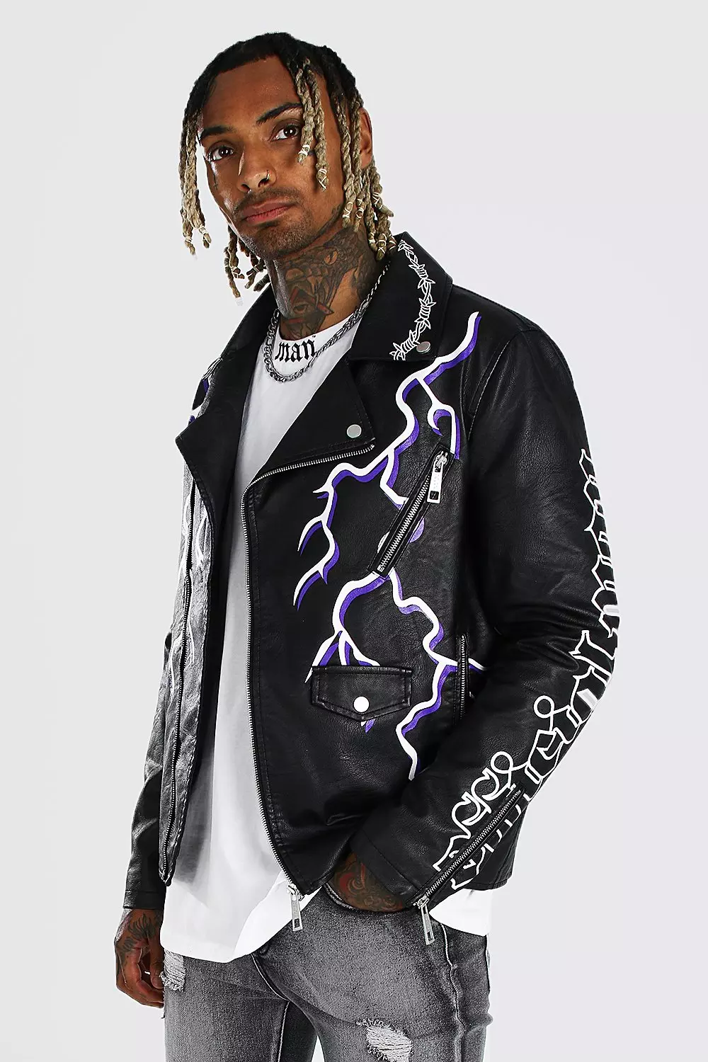 Graffiti biker sale jacket