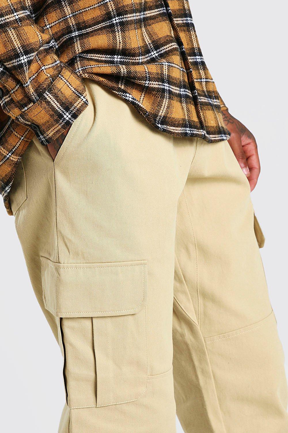 regular fit twill cargo trouser with cuff