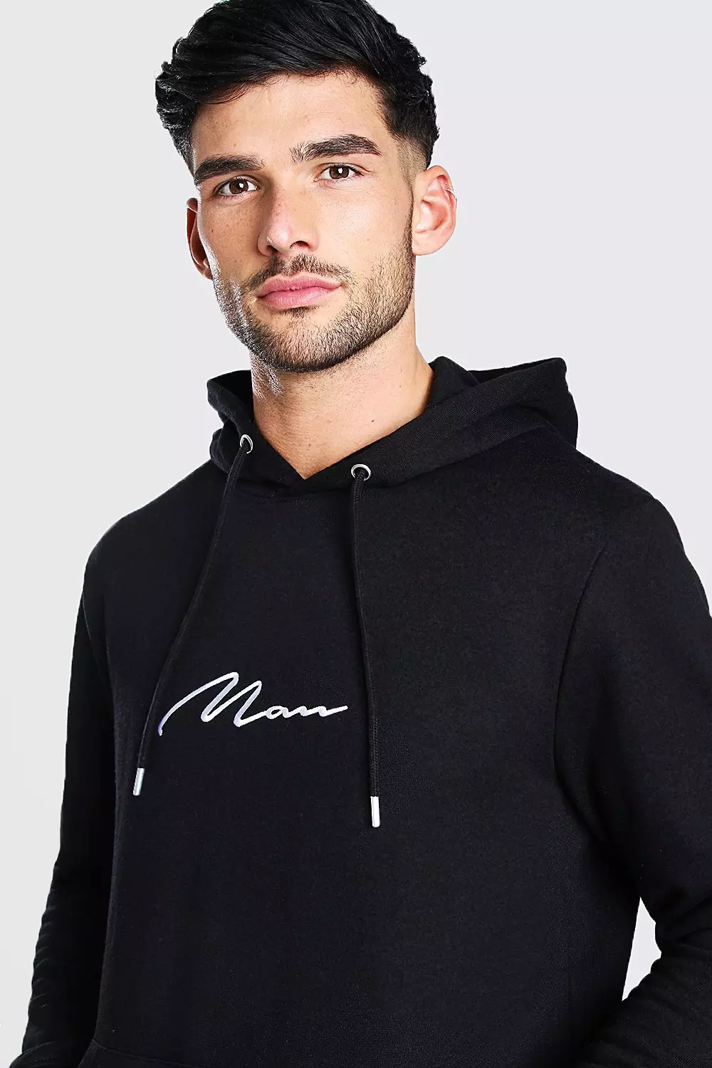 Boohooman discount hoodie black