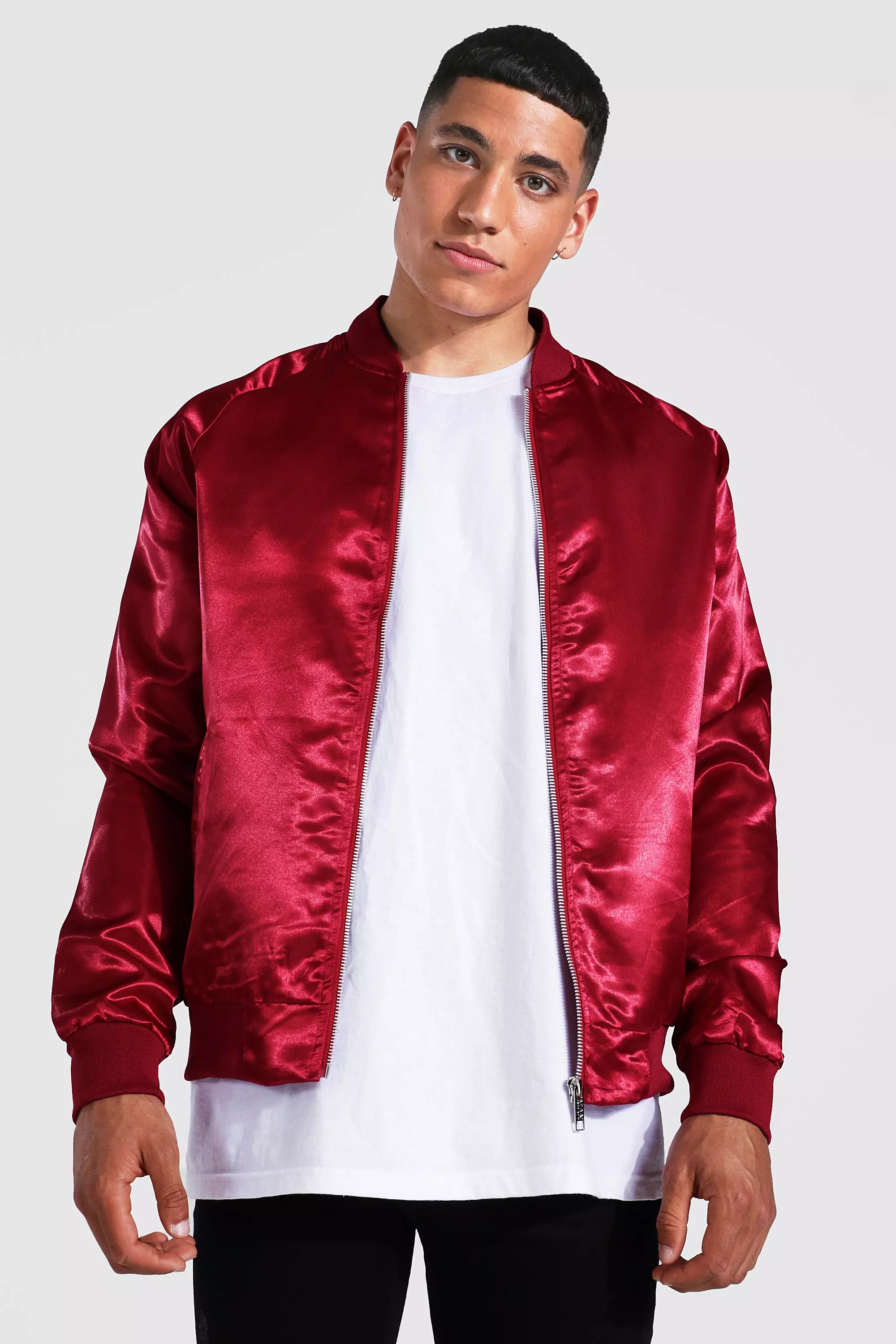 Burgundy hot sale satin jacket