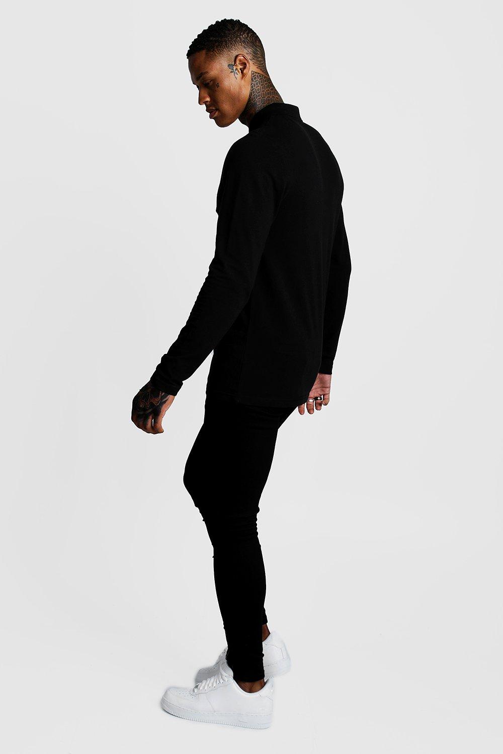 

Фирменная рубашка поло MAN с длинными рукавами, Black