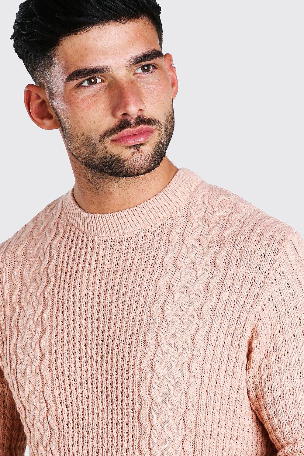 pale pink crew neck sweater