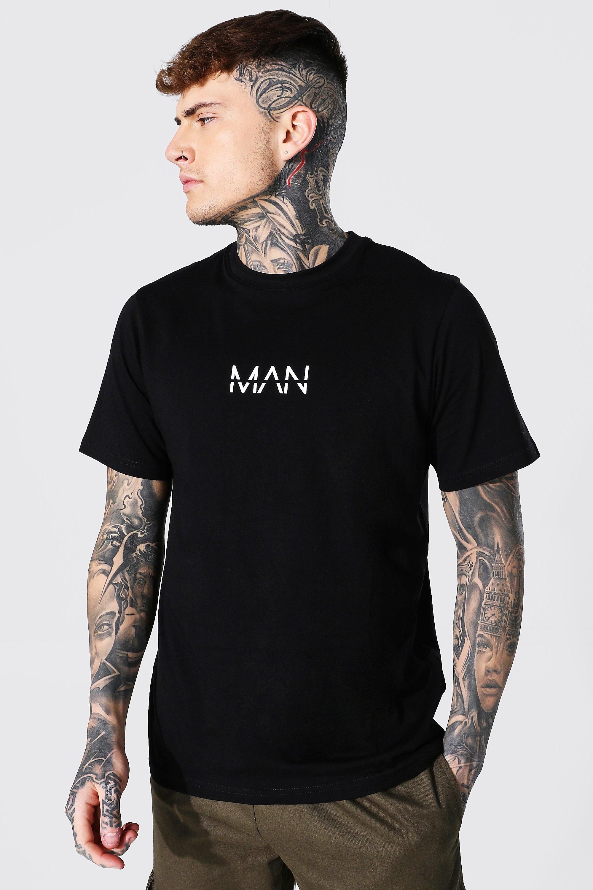 Mens Black Original Man T-shirt, Black