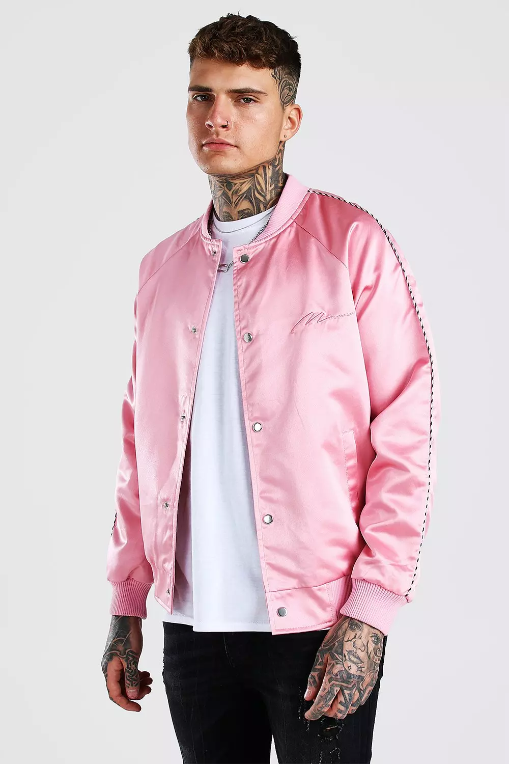 Satin bomber clearance jacket men