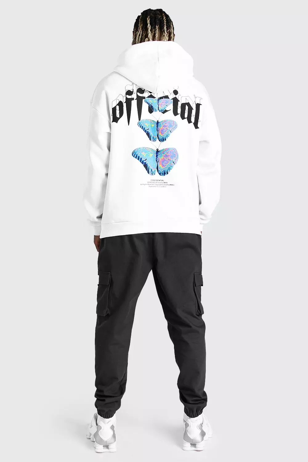 Oversized Official Butterfly Back Print Hoodie