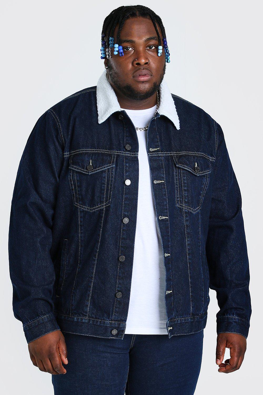 blue denim borg jacket