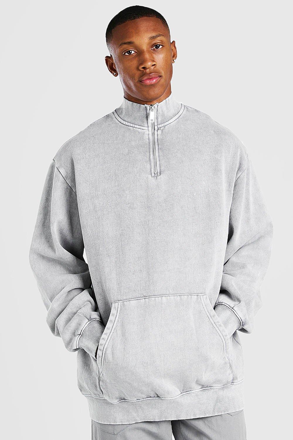 oversized half zip sweatshirt