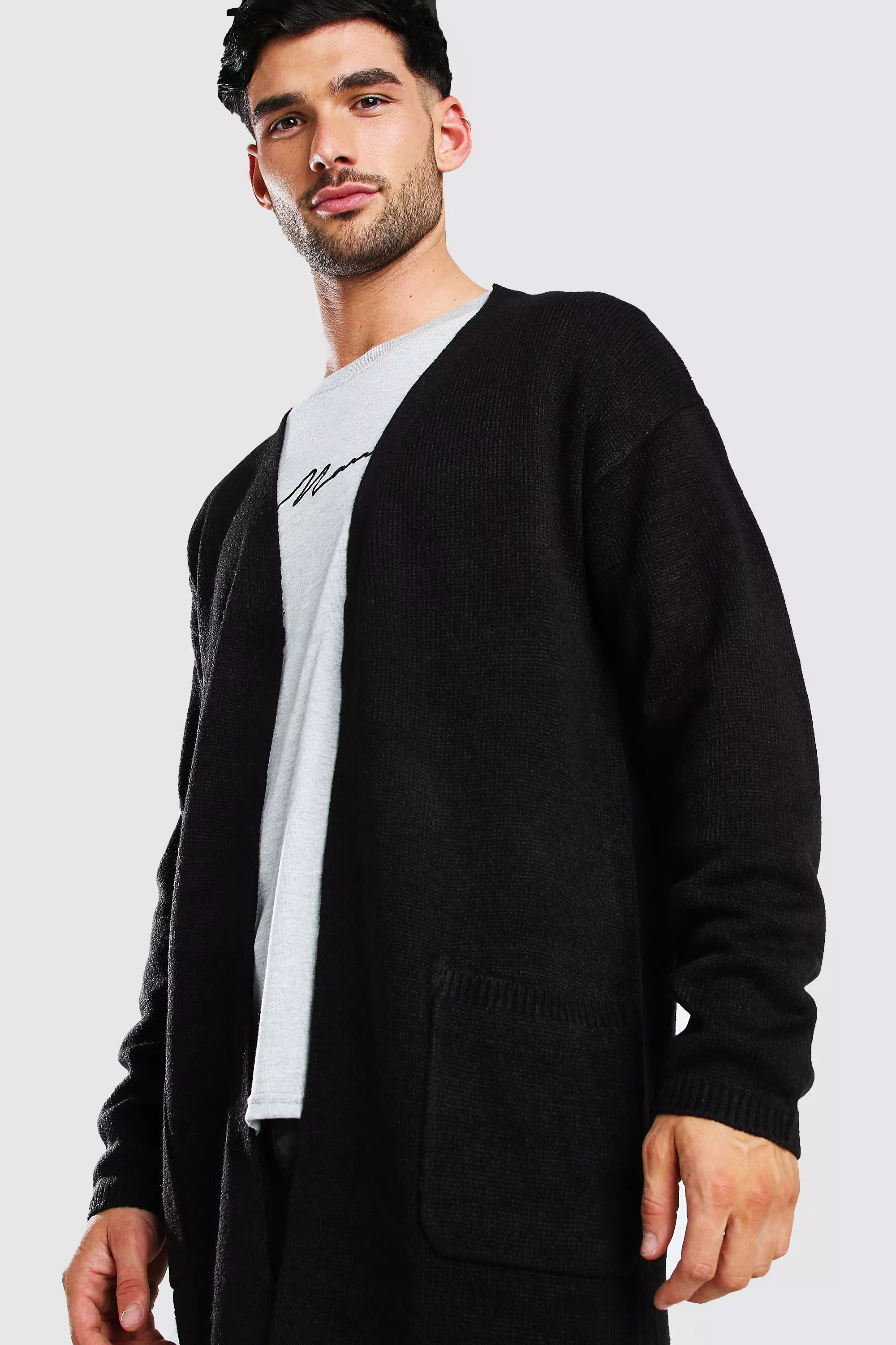 Mens longline deals cardigan