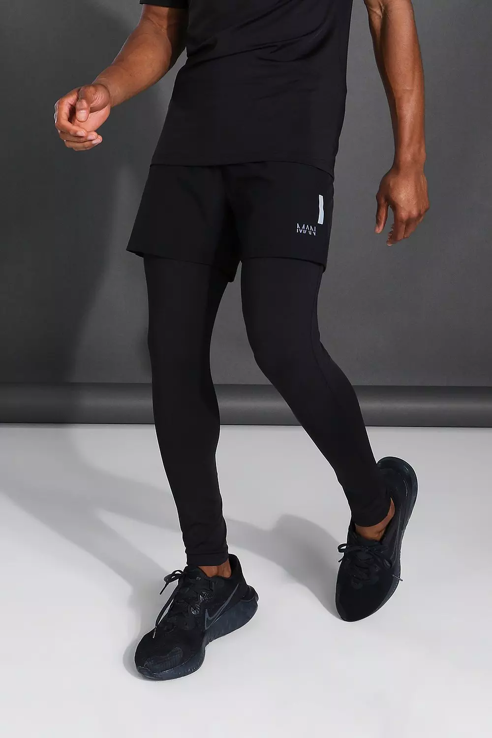 Man Active Gym 2-In-1 Legging Shorts