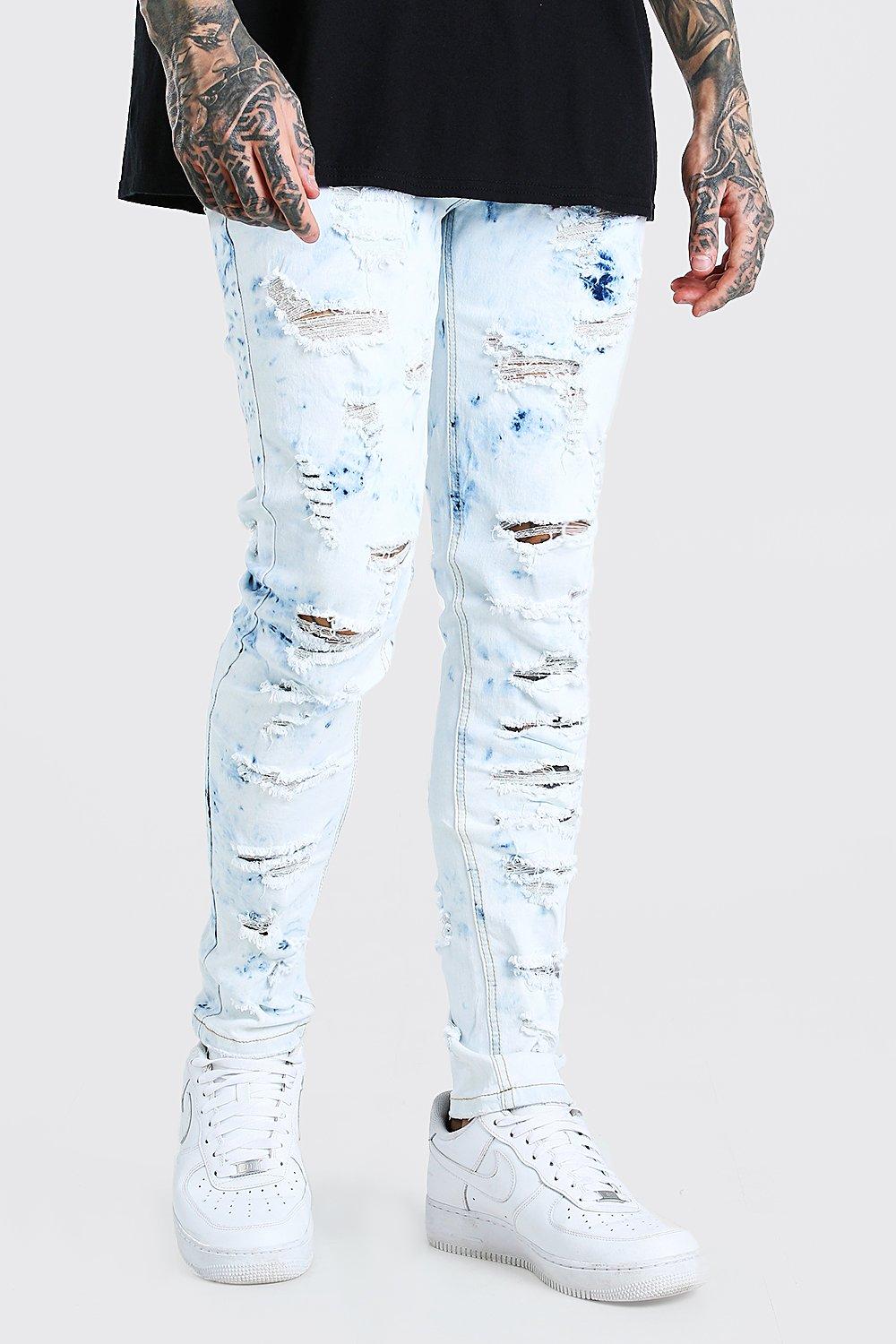 bleached ripped skinny jeans