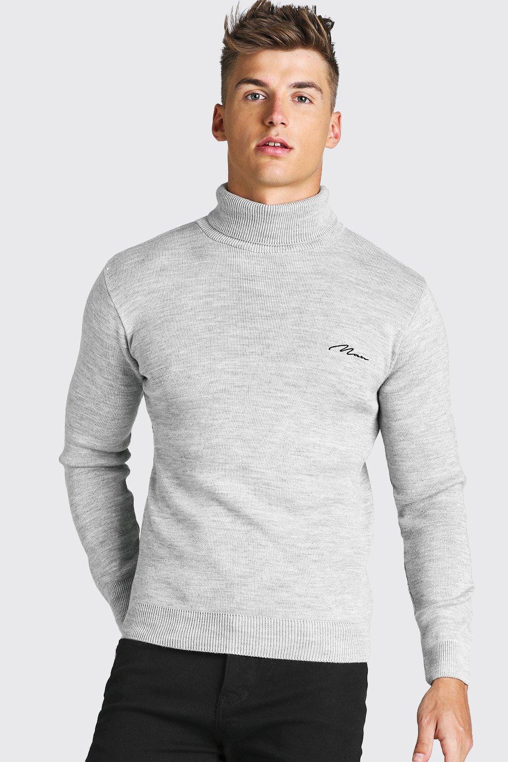 muscle fit knitted jumper