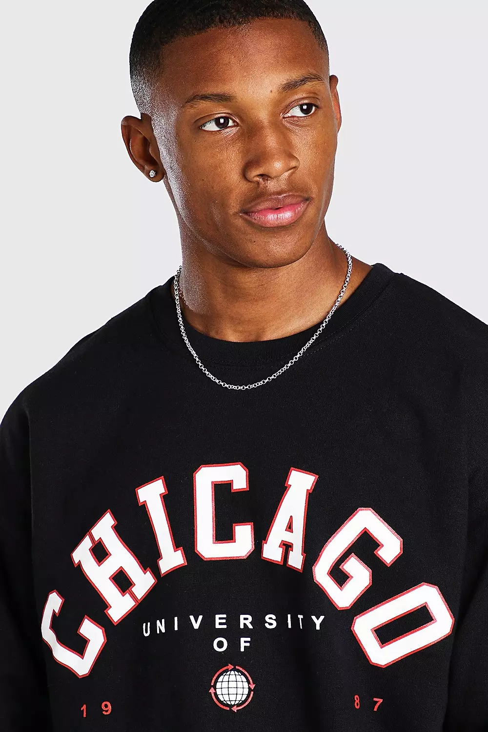 Oversized Chicago Print Sweatshirt