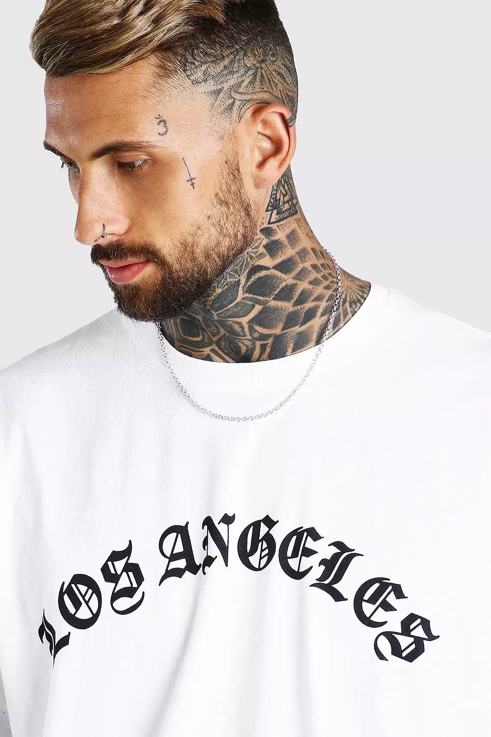 Oversized T-shirt With Los Angeles Back Print from Boohooman on