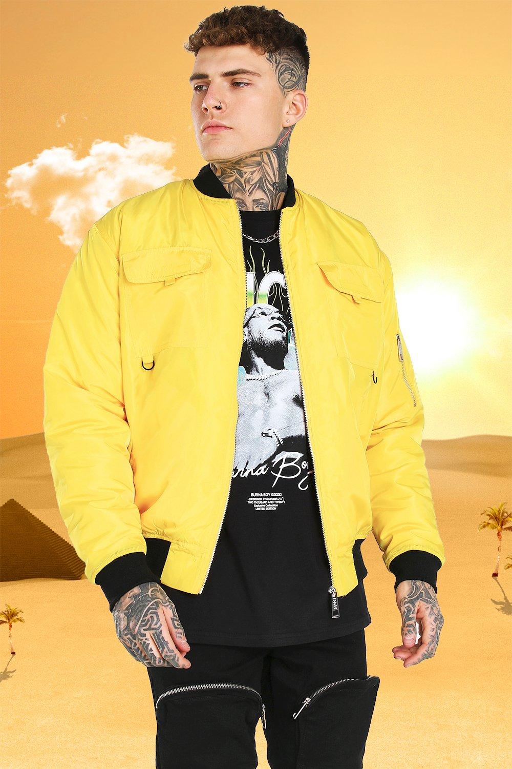 yellow bomber jacket