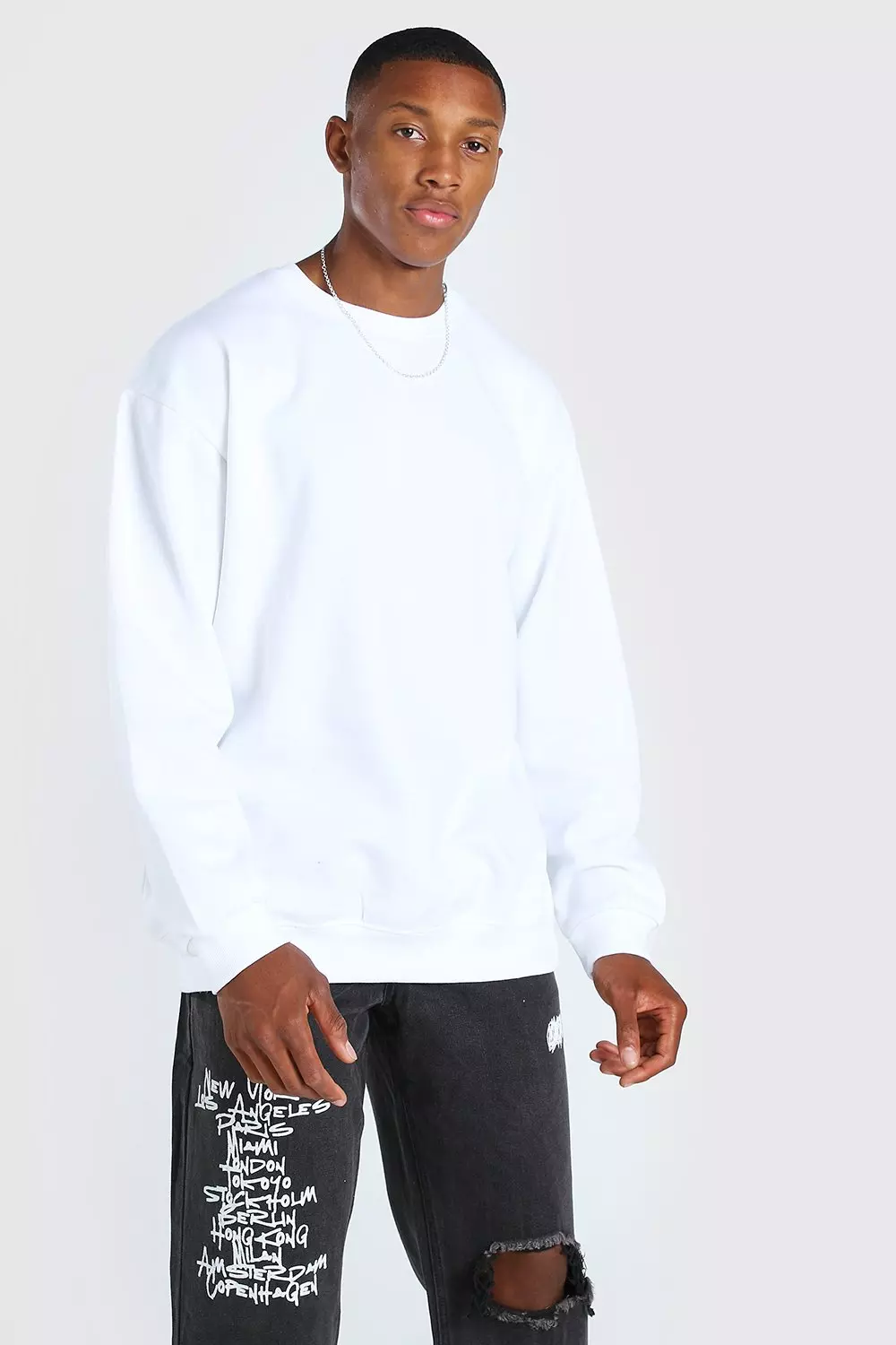 Luxe Oversized Crew Neck Sweatshirt