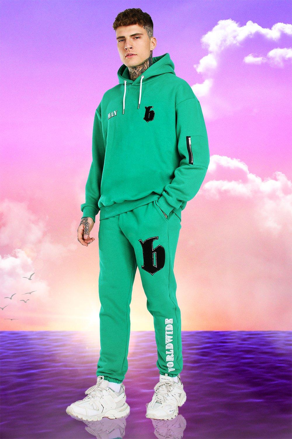 boohooman beige tracksuit