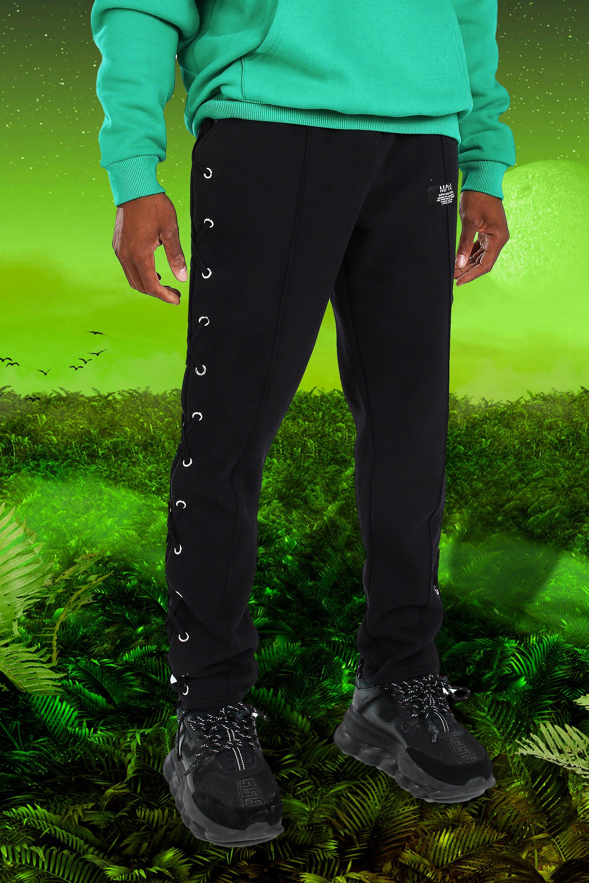 boys slim black joggers