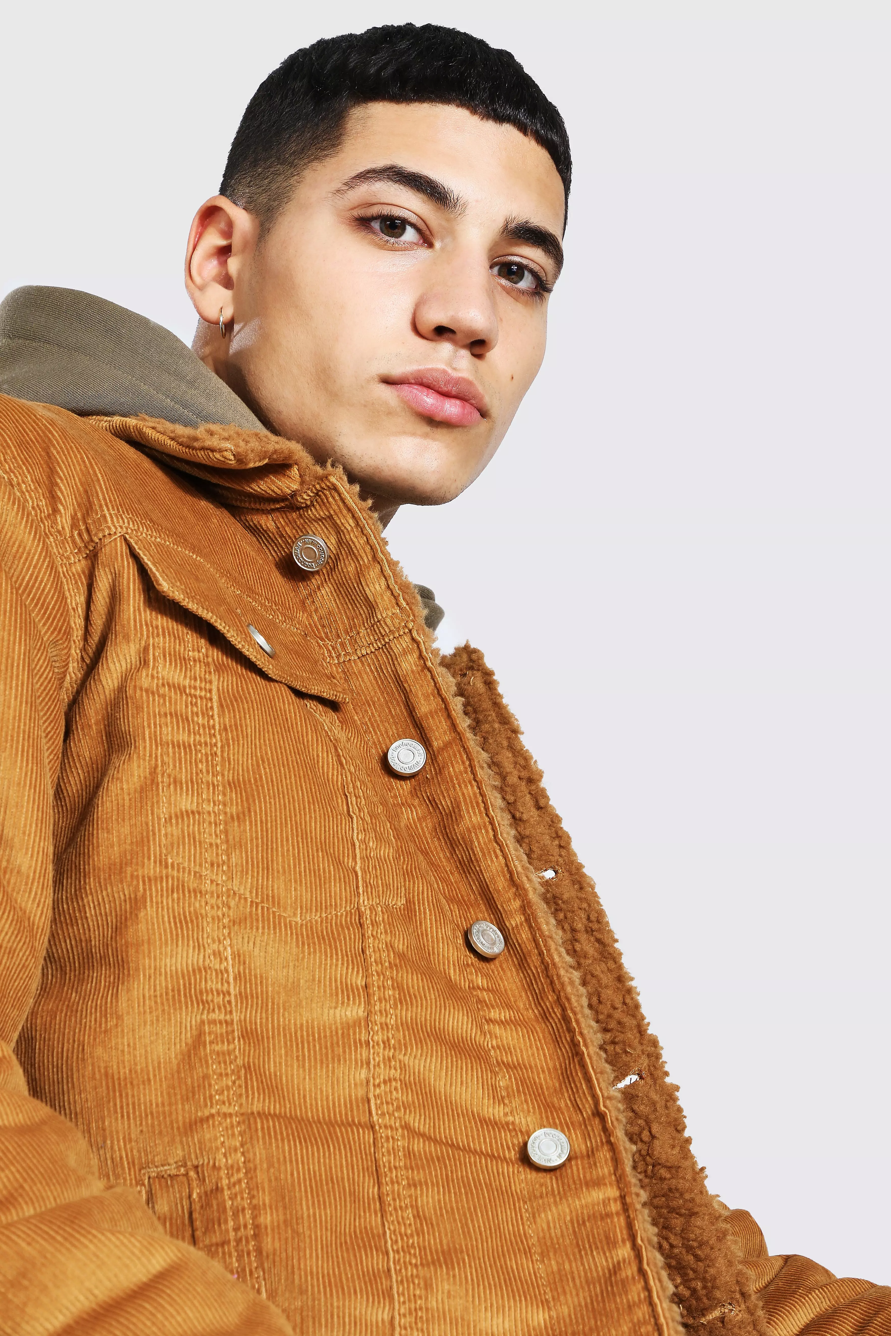 Borg lined corduroy hot sale jacket mens