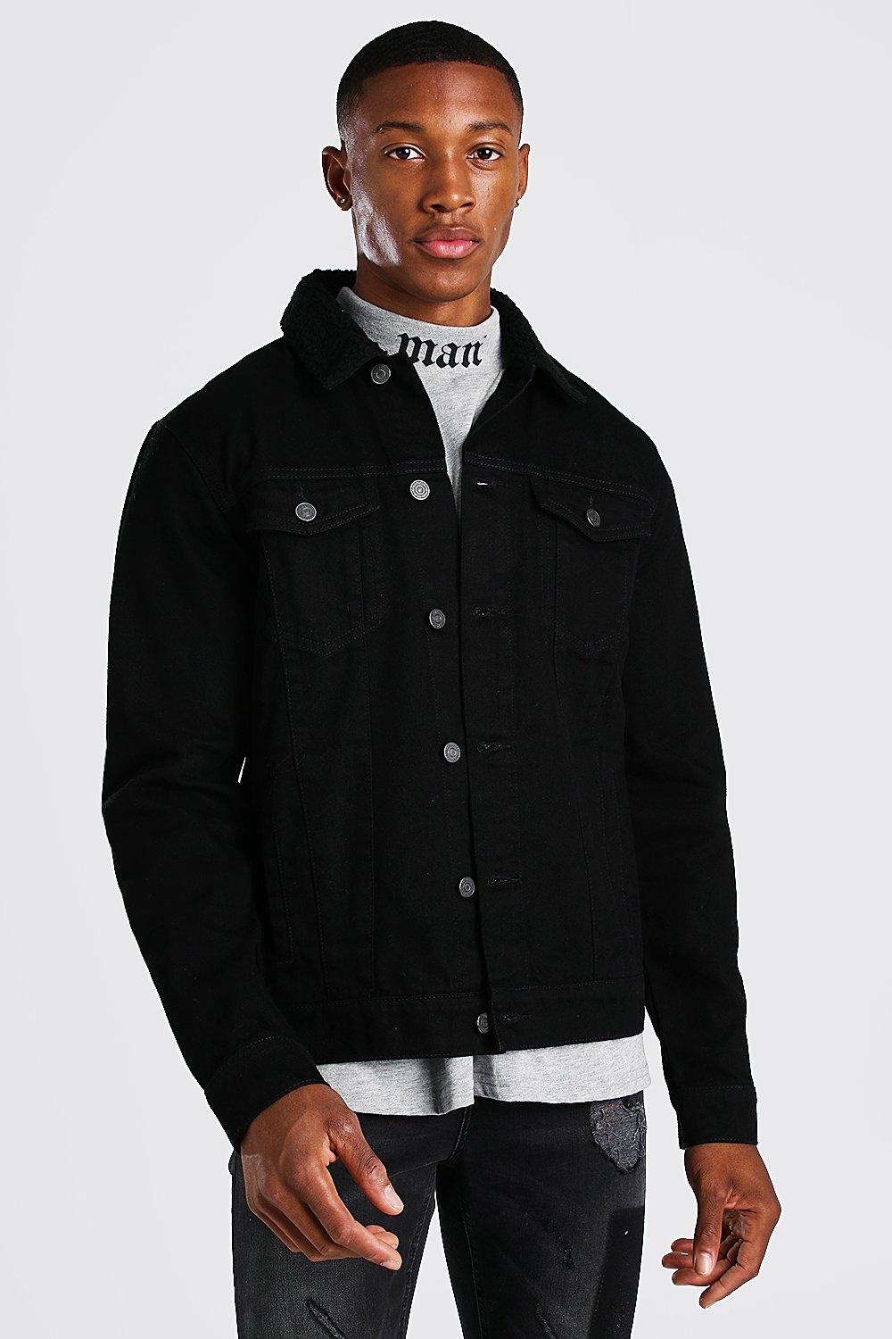 boohooman black denim jacket