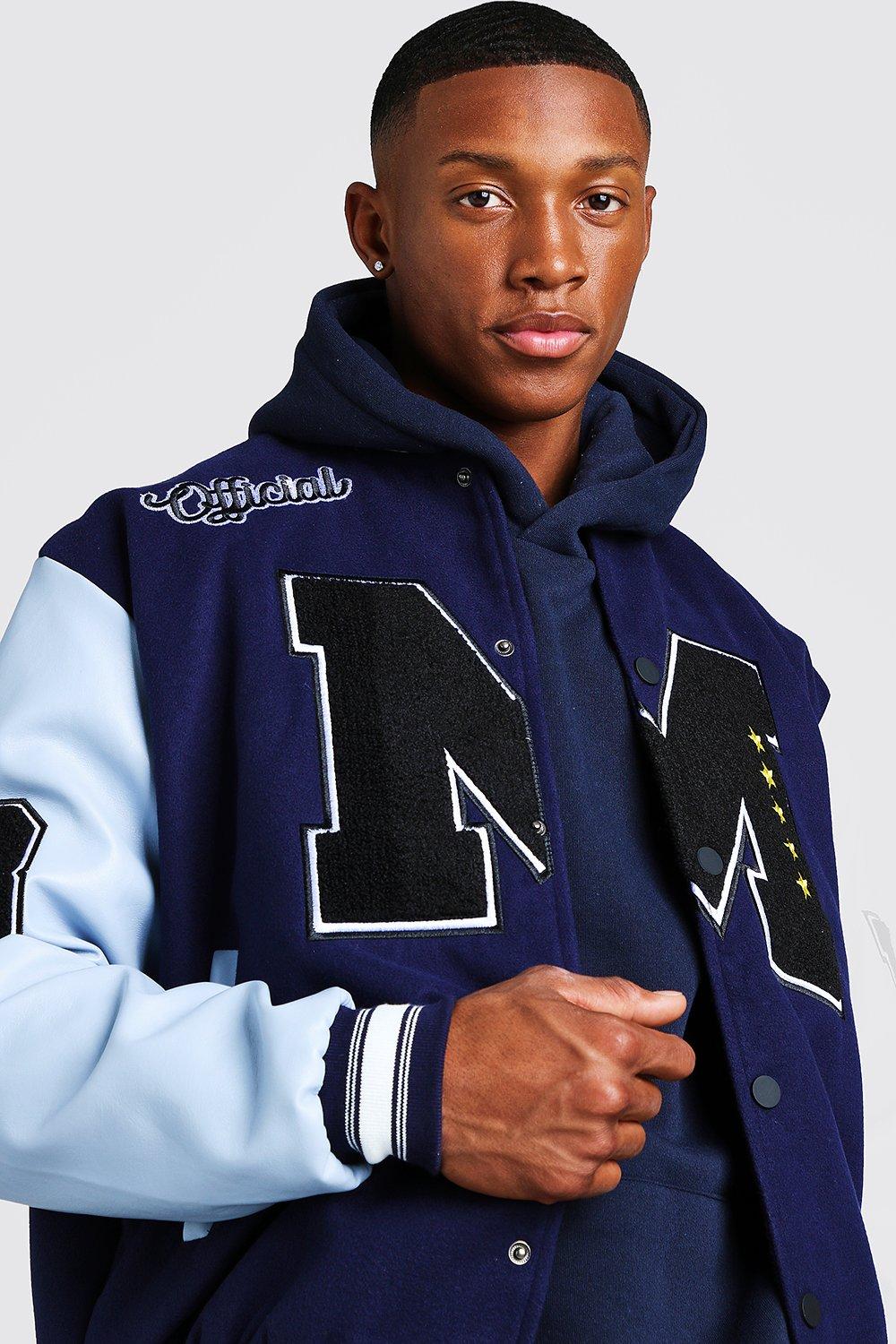 varsity jacket boohoo men