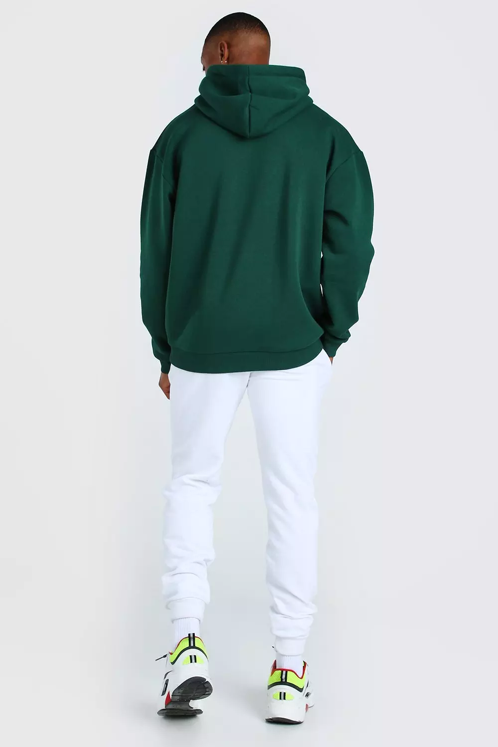 BoohooMAN Tall Man Signature Embroidered Hoodie in Green for Men