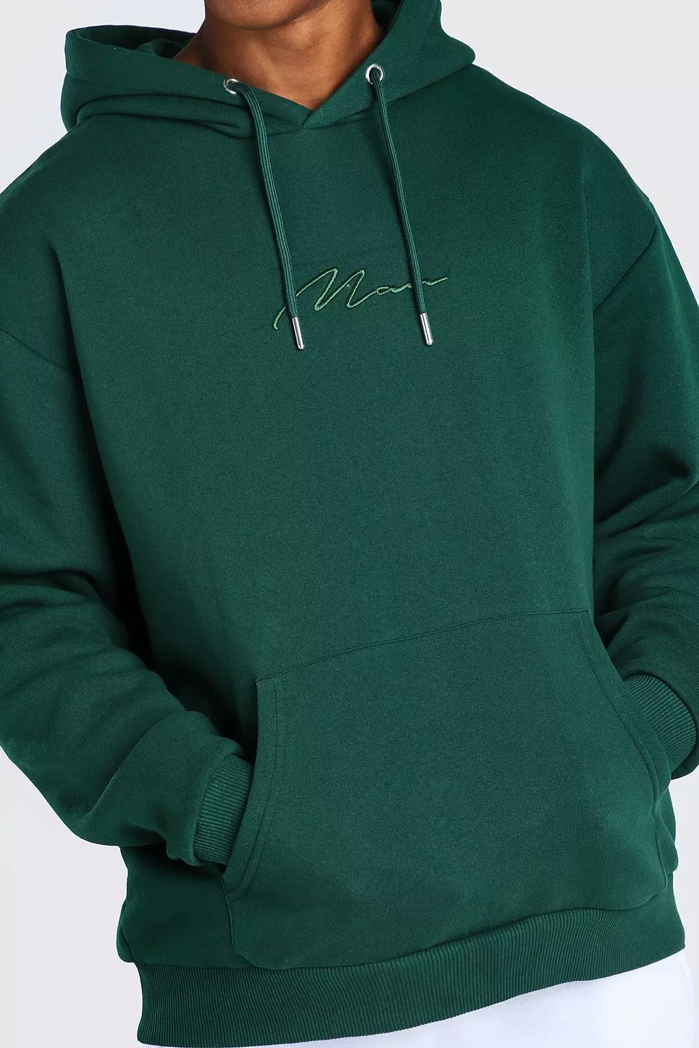 Man Signature Embroidered Hoodie