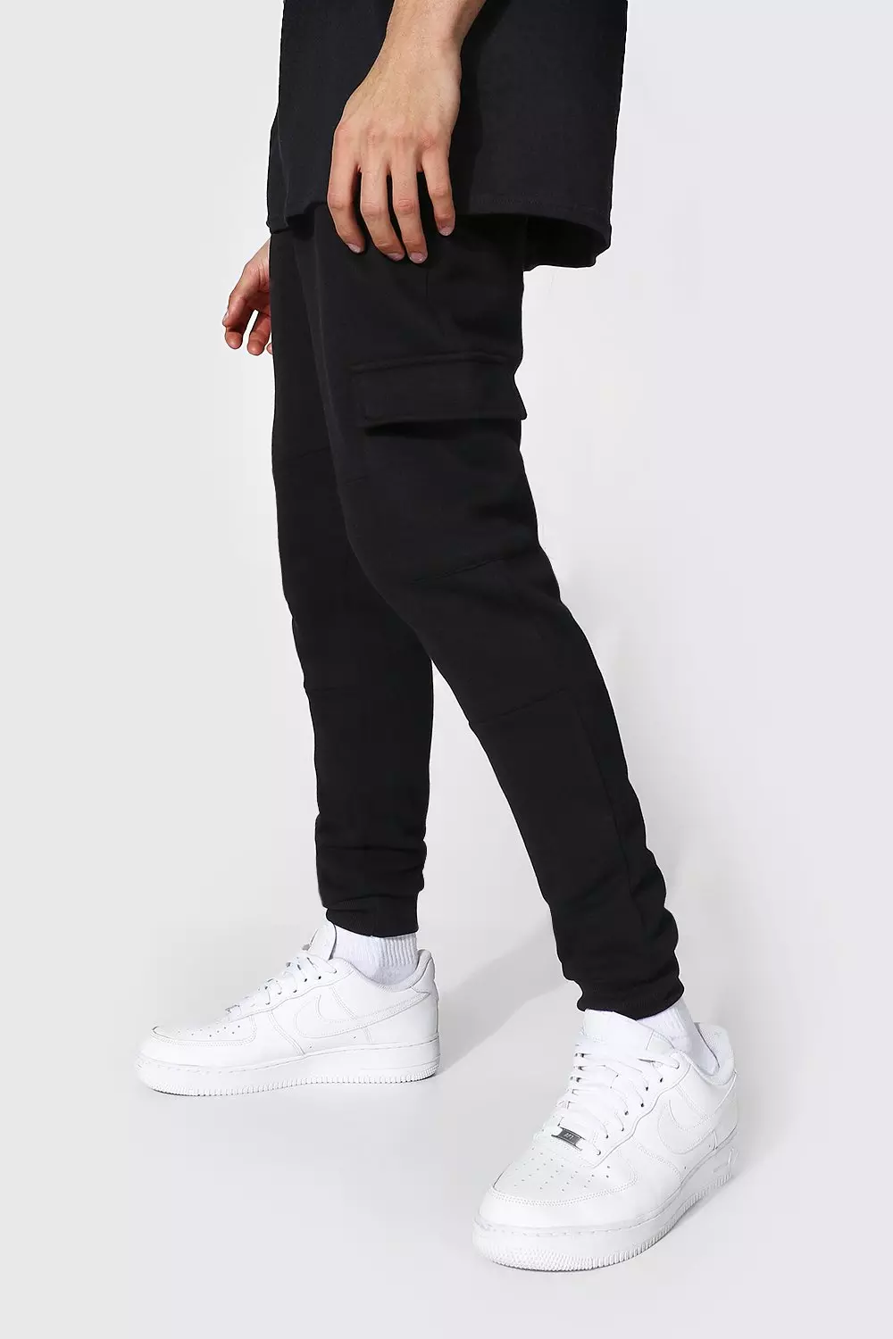 Skinny fit cheap black joggers