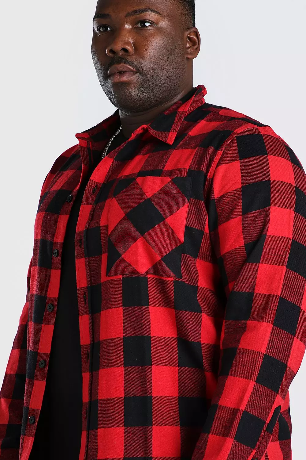 Plus size outlet red check shirt