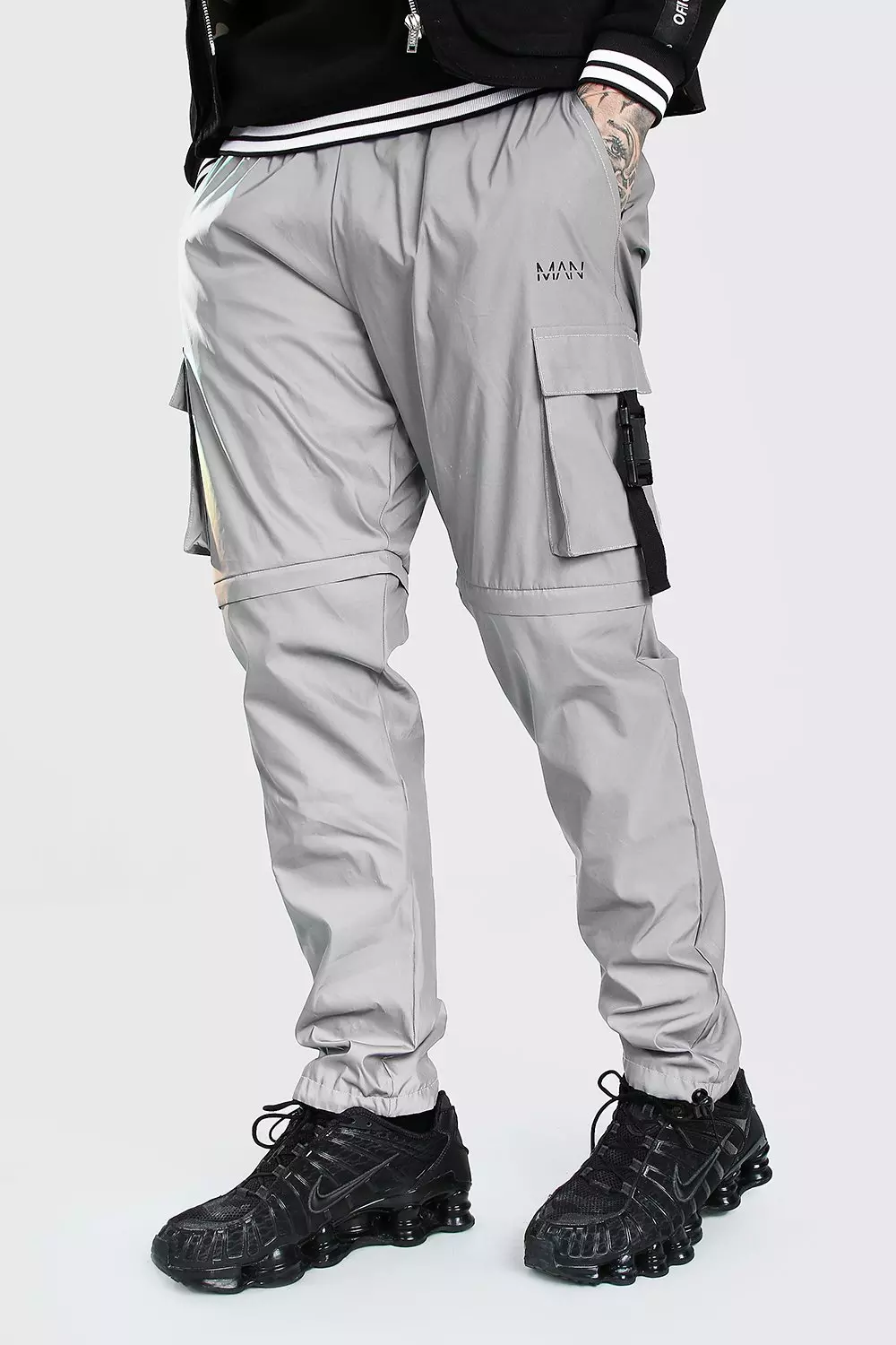 Boohooman reflective joggers new arrivals