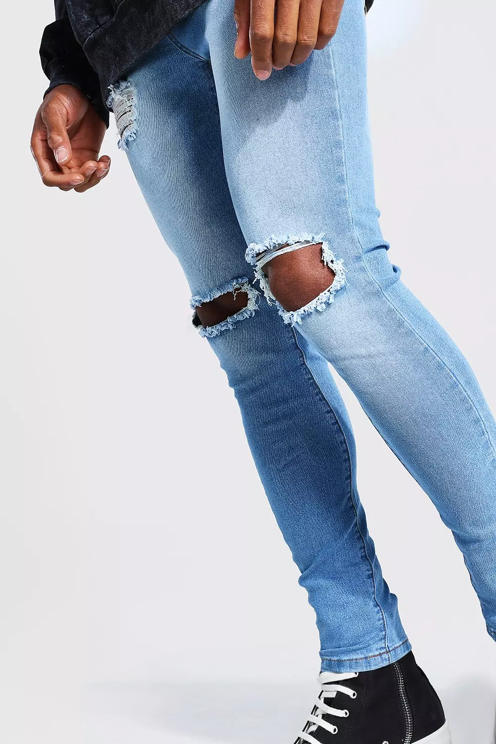 Super Skinny Bleached Distressed Jeans boohooMAN USA